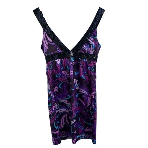 Guess Women's Size 3 Mini Boho Cocktail Dress Multicolor Swirl Party - Picture 2 of 5